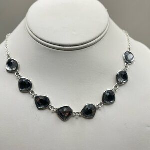 Elegant Silver and Black Gemstone Necklace -Classis, Everyday Glam